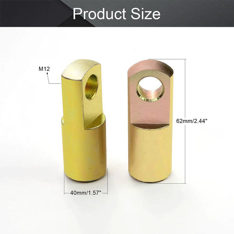 Heavy Duty Iron Cylinder Clevis Y Joint With M12x1.25 Female Thread, 62mm Length, 2 Pack Pneumatic Y Connector For Air Cylinders In Chemical, Textile, Electronics Industry, 40mm bore