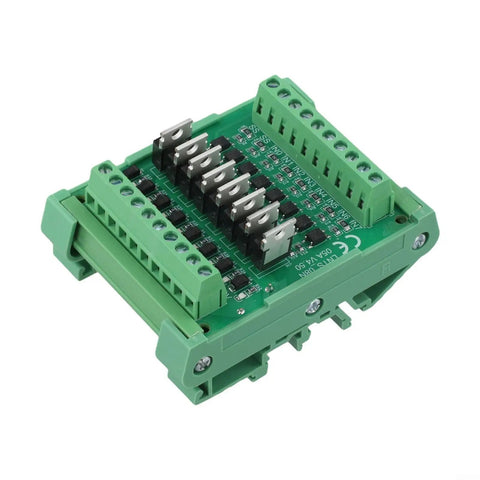 8 Channel Optocoupler Isolator Module For PLC DC Output Board 12 And 24 V NPN With MOSFET Drive 5A shown from top angle