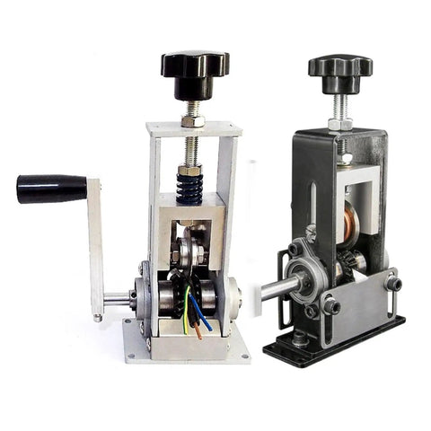 Heavy Duty Manual Wire Stripper Machine For Quick Cable Peeling, compact steel design with hand crank for efficient wire stripping.