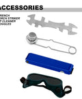 Accessories for Upgraded Oxygen And Acetylene Gas Cutting Torch And Welding Kit For The Home Garage Medium Duty Set, including goggles