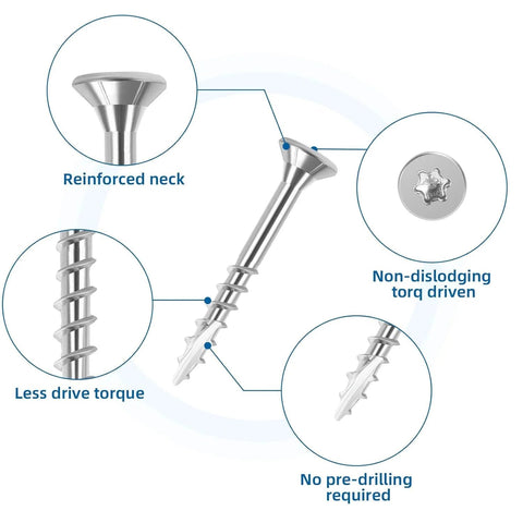 Heavy Duty Stainless Steel Deck Screws For Outdoor Wood Projects Built To Last, 304 Grade, Eight By One And A Half Inch Size