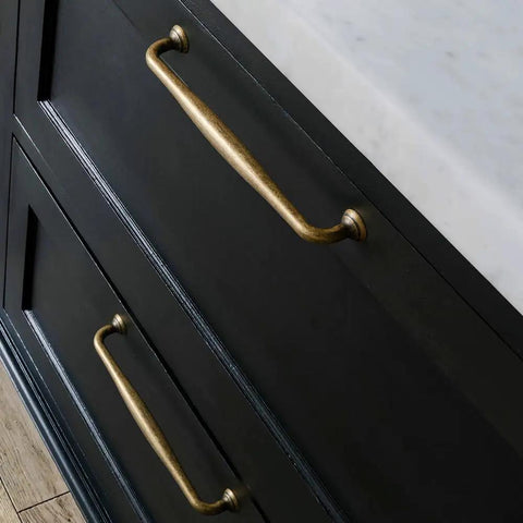 Antique Brass Cabinet Pulls Set Of 6 For Kitchen And Dressers Dope Vintage Zinc Alloy Drawer Handles on black drawers