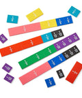 Plastic Double Sided Decimal And Fraction Tiles For Bar Model Math Practice, rainbow colors showing fractions and decimals.
