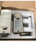 Straight Up Secure Smart Keypad Door Lock With Heavy Duty Single Deadbolt For Lockers And Safes No Fuss Battery powered keypad lock in box.