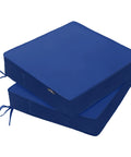 Outdoor Chair Cushions 19 By 19 By 3 Inches With Handle And Ties Waterproof And Fade Resistant Set Of 2 Blue Stack
