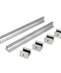 Premium Metal Ball Screw Nut Sbr12 12Mm Linear Guide Paired With Sfu1204 Ballscrew Assembly shown with steel rails and guide nuts.