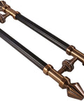Sliding Barn Door Handle Long Two Side Push Pull Bar For Interior And Exterior Doors Round Wood Look Handle Set Stainless Steel 304 Rust Resistant Includes Mounting Hardware Adjustable Length 60cm To 40cm Red Copper Brass Finish