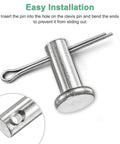 Close-up of 20 Pack Single Hole Clevis Pins M5 X 40mm 304 Stainless Steel Flat Head Fasteners for quick installation.
