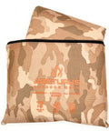 All Weather Survival Blanket With Reflective Heat, Camp Ready Emergency Tarp For Hiking in desert camo packaging