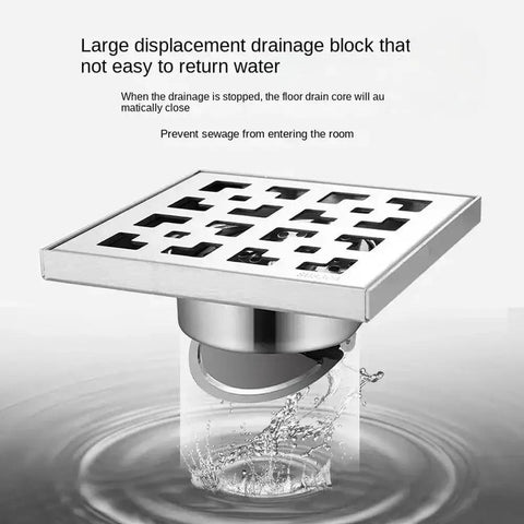 Top Shelf Built Tough Premium Stainless Steel Shower Drain featuring removable odor trap and fast flow drainage channel with large displacement core.
