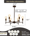 Six Light Sputnik Ceiling Fixture In Matte Black Industrial Farmhouse Vibe Modern Semi Flush Mount Pendant Light With E26 Base