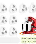 Set Of Eight Heavy Duty Self Adhesive Castor Wheels Providing Slick Three Sixty Degree Spin For Swift Diy Furniture Fixes with red mixer