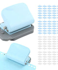 Six Hole Spiral Binding Punch for planners and home office with 20 binder rings, 8 sheet capacity, portable metal paper puncher.