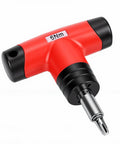 Fabater T Handle Preset Torque Wrench Tool With 6Nm Click Ratchet Driver close-up showing red handle and driver bit.