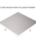 16 Inch Square Rain Shower Head High Pressure Waterfall Design In 304 Stainless Steel Brushed Nickel Ultra Thin Panel