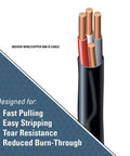 Cross-section of 25 Ft 6-3 NM-B Cable NMWG Ground For Residential In-Wall Wiring Versatile Nonmetallic Cable