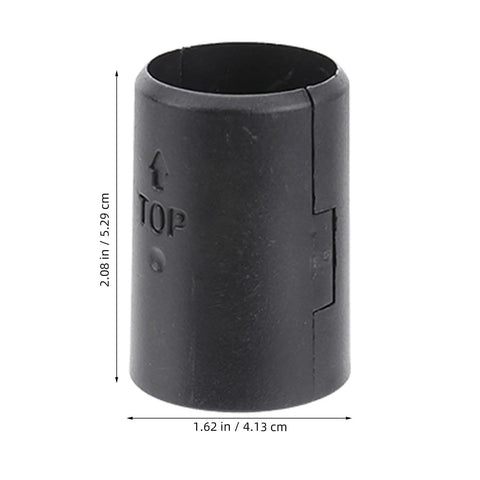 Black 1.5-inch plastic wire shelf clip with "TOP" marking, part of 32-pack, for easy install and stable wire shelving locking.