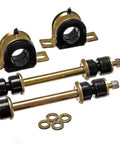 Energy Suspension front sway bar bushing set for Chevy Silverado 2WD; two gold mounting brackets with black bushings and hardware
