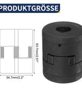 Flexible 3-Piece L-Jaw Coupling Set 3/4 to 7/8 Inch with Buna-N NBR Rubber Spider, product size dimensions shown.