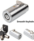 Heavy Duty Vending Machine Lock And Key Set, Two Pack Keyed Alike For Soda And Snack Machines, Fits Coke And Pepsi Vending Units, All Metal Alloy Steel Construction, Rust Resistant, Includes Six Keys shown with smooth keyhole view