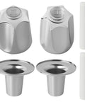 Brand New 2-Pack Polished Chrome Shower Knobs Replacement Kit With Base Connectors And Screws For Universal Bathtub Faucet Handle Remodel Project Perfect Makeover Upgrade, chrome zinc alloy knobs and threaded connectors