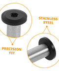 Top Tier Flat Head Knife Handle Screws Coupled With Heavy Gauge Stainless Steel Bolts showing precision fit design and black head.