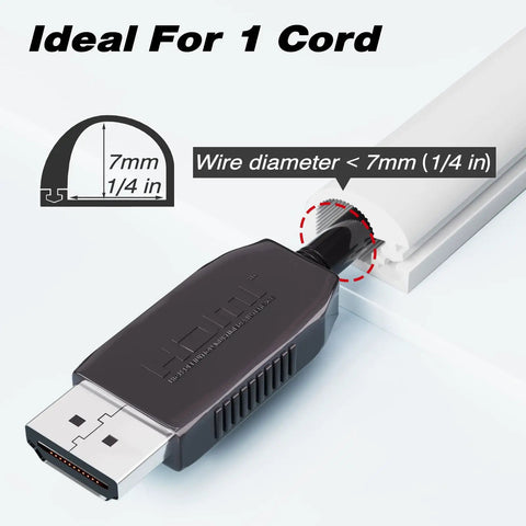 Game Changing 118 Inch Silicone Cord Cover For Walls With Strong Self Adhesive Backing Flexible Cable Manager To Nail Your TV Setup And Kick The Ugly Wires Straight To The Curb Today, showing compatible cord size.