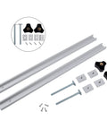 Aluminum Alloy T Track Rail Set With Sliders And Handles For Woodworking Jigs Fixtures Drill Press Tables And Router Tables M6 And M8 T Bolts Silver Finish 500mm 20 Inch DIY Friendly Pro Grade showing multiple components