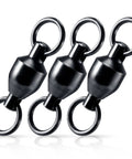 30 Pack Ball Bearing Swivels For Fishing Tackle Heavy Duty Stainless Steel Welded Rings Barrel Swivel Hook Line Connector With Black Nickel Coating Saltwater And Freshwater Ready Size 0 Twist Free 360 Degree Rotation black swivels