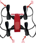 Quadcopter with propeller setup using replacement set, includes 35Mm 37Mm 42Mm and 46Mm blades, black finish, for remote control aircraft.