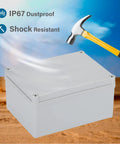 Outdoor IP67 Plastic Junction Box Waterproof Dustproof Electrical Project Enclosure 8x6x4 Inches Rugged Weatherproof Case
