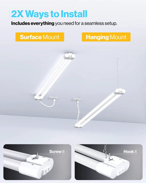 Beast Mode 4 Foot Led Shop Light Plug In Linkable Work Lamp Solid Bang For Your Buck Bright White Glow Frosted Cover Commercial Grade Garage Fixture Etl Certified Workshop Setup