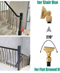 Premium Heavy Duty Aluminum Baluster Spindle Railing Kit With Slick Square Metal Posts And No Sweat Flat Brackets For Deck Stairs and complete outdoor railing set, 270 degree angle, stair and flat ground use.