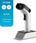 Bluetooth 1D Wireless Barcode Scanner With Hands Free CCD Reader Stand Built In Memory Works With Mac OS Windows iOS Android DS5000