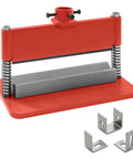 Red 12 Inch Press Brake Attachment For 12 To 20 Ton Hydraulic Shop Presses with Quick Change Die, Heavy Duty Metal Bending Tool