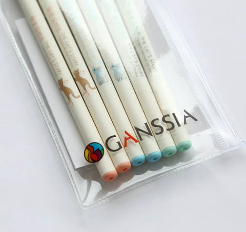Colorful Cat Themed Gel Pens Set With 0.38mm Black Ink Adorable Cat Cap Tops Kawaii Design Sketching Writing Doodling Coloring