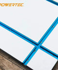 Close-up view of Universal T Track Bars With Intersection Kit Double Cut Profile Predrilled Mounting Holes For Router Table, 48 inch aluminum.