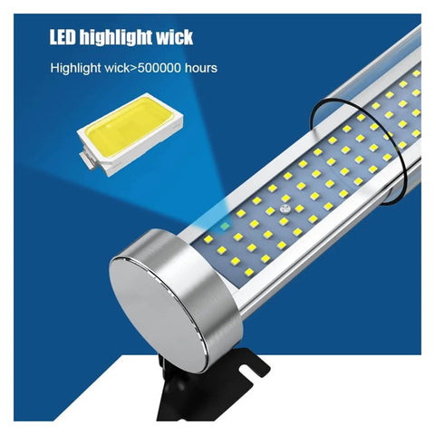 Built Tough LED Shop Light With Adjustable Bracket For Industrial Machines Or Workshop 25W Universal 110V To 220V Ultra Bright Utility Work Light Multi Angle Mount Long Lasting Tube Style Fixture, showing LED highlight and bracket