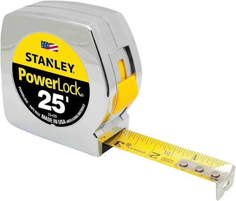 Heavy Duty 1 Inch Wide Tape Measure, 25 Foot Length With PowerLock Style For Fast Locks And Accurate Readouts, Durable Steel Blade