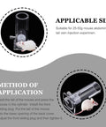 Top Shelf Transparent Acrylic Mouse Restrainer And Solid Lab Animal Holding Tube For 35 To 45 Gram Mice with a mouse inserted for injections.