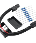 Muzzler Harness Disable Kit Replacement For Honda Acura Pilot Accord Ridgeline Odyssey 3.5L V6 Engine 2007-Up 12Pcs Kit To Prevent Drivetrain Vibration And Smooth Rides. Shown with temperature resistors and connectors.