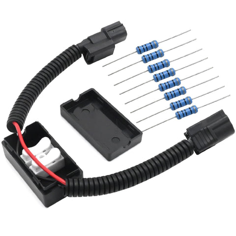 Muzzler Harness Disable Kit Replacement For Honda Acura Pilot Accord Ridgeline Odyssey 3.5L V6 Engine 2007-Up 12Pcs Kit To Prevent Drivetrain Vibration And Smooth Rides. Shown with temperature resistors and connectors.