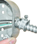 3/8 Inch By 25 Foot Flexible Aluminum Conduit Silver For Electrical Wiring installed in a metal junction box