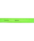 Shatterproof 12 Inch Ruler In Green With Crystal Clear Markings, Ultra Durable Plastic Measuring Tool, Transparent Body for Precise Layouts