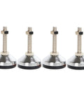 4 Pack Adjustable Leveling Feet For Furniture And Equipment Heavy Duty Tough As Nails M16 Thread 80mm Base Carbon Steel Screws Rubber Antislip Cushion Bottom Floor Protection Ideal For Shelves Office Furniture Mechanical Supports, 4-piece set