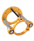 Legit Adjustable Router Table Lift With Smooth As Butter 70mm Stroke And Rock Solid Aluminum Construction showing a close-up of the aluminum clamp with springs.
