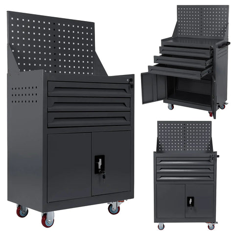 Rolling Tool Chest With Drawers Auto Repair Cart Workhorse Tool Cart For Workshop Garage And Warehouse Built From Thickened Cold Rolled Steel With Protective Liners To Guard Tools And Prevent Scratches While Maximizing Storage., 48.03 x 26.38 x 15.75 in, on casters