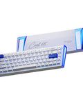 65 Percent Layout Hall Effect Magnetic Switch Mechanical Gaming Keyboard With 8000Hz Polling Rate, sleek white design, with blue accents.