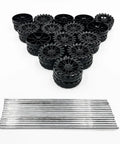 30Pcs Plastic Toy Car Wheels With 2mm Shafts And 15Pcs Round Rod Axles For RC Cars Trucks Robots DIY Model Parts Black, 35mm wheels