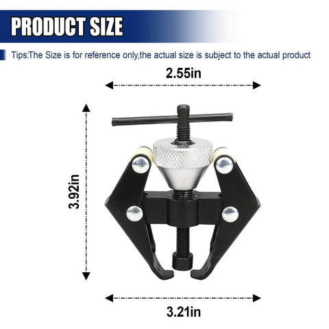 Heavy Duty Battery Terminal And Wiper Arm Puller Pro Grade Adjustable 35 To 85mm tool with product dimensions displayed